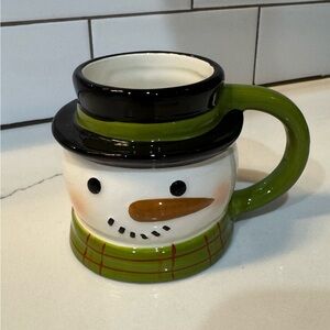 Snowman mug by Threshold from Target, used for display only. Nonsmoking home
